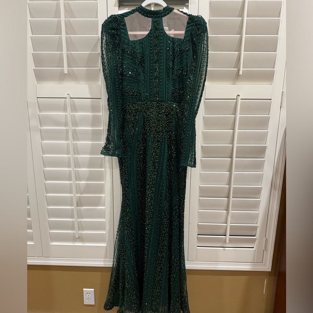 Chic Long Sleeve Green Dress